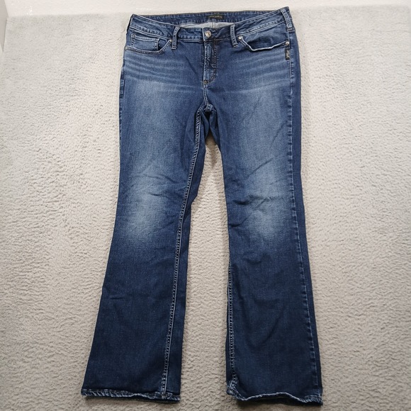 Silver Jeans Suki Mid Slim Boot SZ 18/L31 W93616SDK424 Dark Wash Plus EUC - Picture 2 of 14